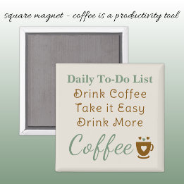 Imán Lista de tareas para amantes del café marrón verde