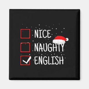 Imán Lista divertida de Navidad en inglés travieso agra