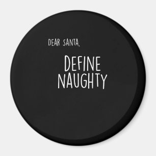 Imán Lista divertida de Navidad: Santa Claus travieso o
