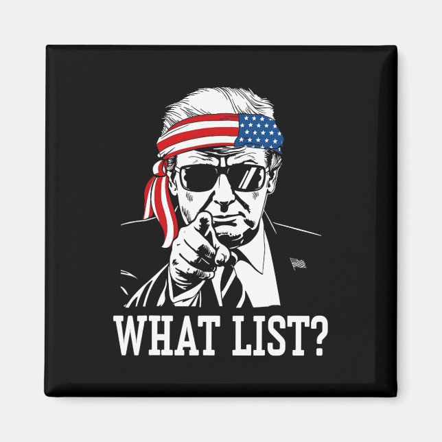 Imán Lista divertida de Trump 2 (Frente)