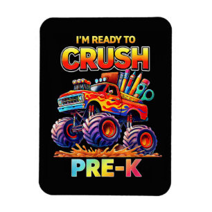 Imán Listo para Aplastar Camión Monstruo Pre-K Regreso 