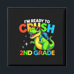 Imán Listo Para Aplastar Dinosaurio De 2do Grado Primer<br><div class="desc">Listo Para Aplastar Dinosaurio De 2do Grado Primer Día De Escuela Niños</div>