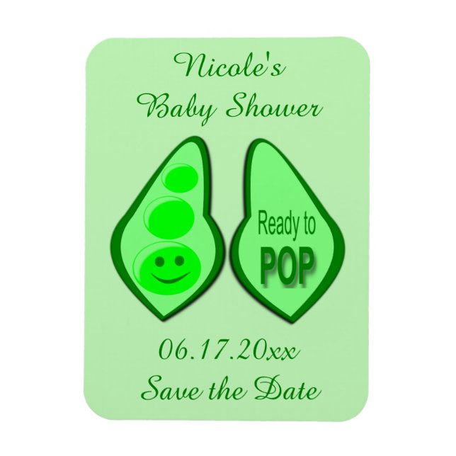 Imán Listo para reventar Ducha de bebé de guisantes ver (Vertical)