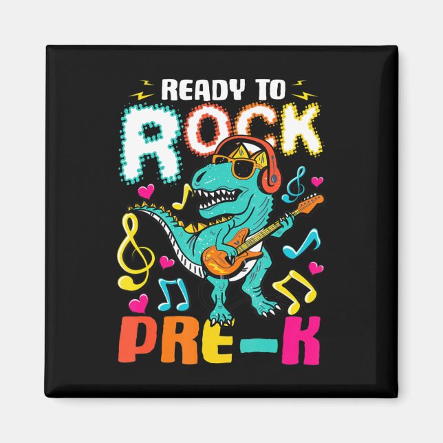Imán Listo Para Rodar Dinosaurio Pre-K De Vuelta A Los  (Frente)