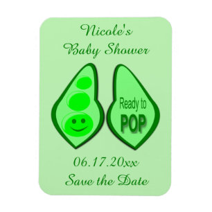 Imán Listo para usar Baby Shower preñado verde