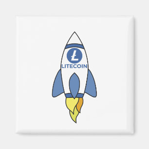 Imán Litecoin Al Cohete De La Luna