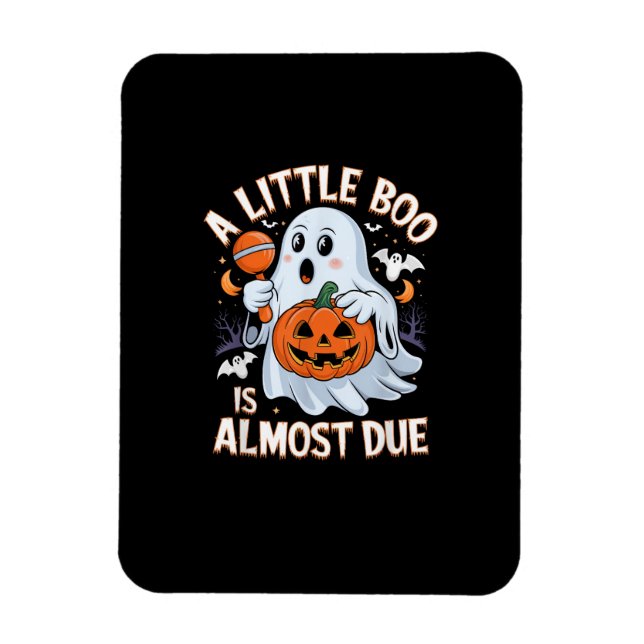 Imán Little Boo Is Almost Due Cute Halloween Pregnancy  (Vertical)