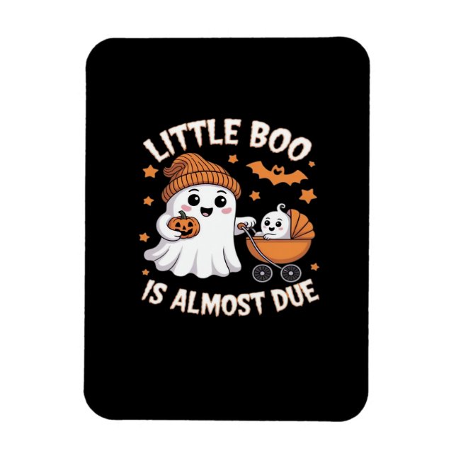 Imán Little Boo Is Almost Due - Halloween Pregnancy Rev (Vertical)