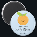 Imán Little Cutie Baby Shower Magnet<br><div class="desc">Una pequeña cubata está en el camino de la ducha para bebés con un adorable naranja de clementina sobre un fondo azul claro. Visita nuestra tienda para ver nuestra adorable colección de diseño.</div>