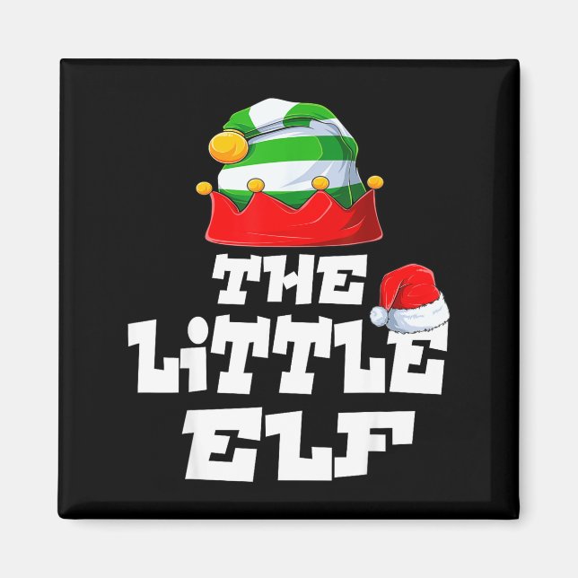 Imán Little Elf Family Matching Christmas Group Pajama  (Frente)