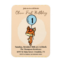 Little Fox con globos Primer cumpleaños