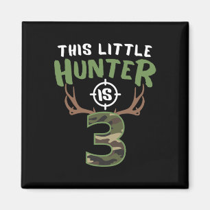 Imán Little Hunter is 3 Birthday Boys 3º Birthday Deer