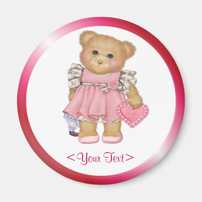 Imán Little Love Teddy - texto Personalizar (Frente)