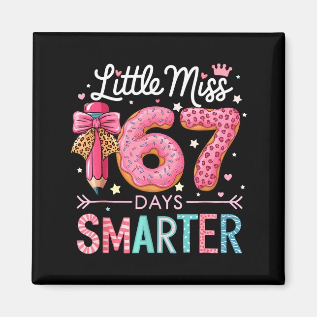Imán Little Miss 67 Days Smarter Donut Lover 67th Day O (Frente)