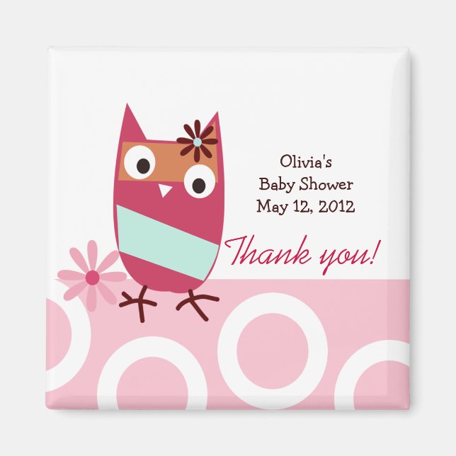 Imán Little Owls Trendy Favor Magnet (Frente)