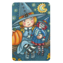 Imán LITTLE WITCH & DOLL HALLOWEEN MAGNET Rectangle Lge