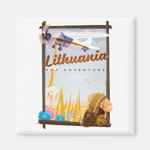 Imán lituania - Para un afiche de viajes de aventura