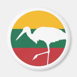 Imán Lituania Stork bandera nacional de Lituania de ani