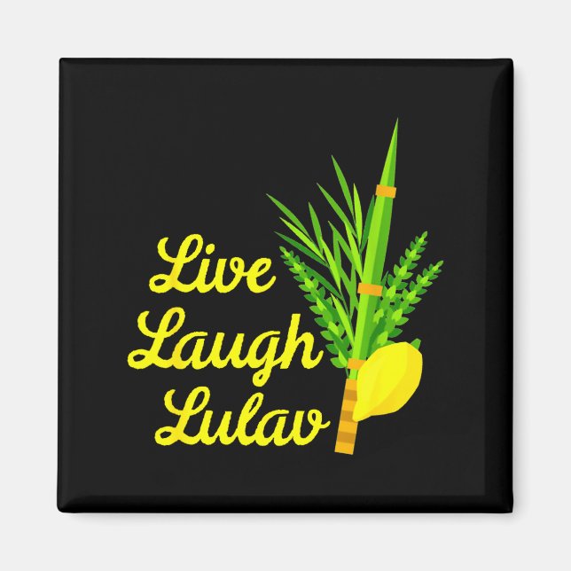 Imán Live Laugh Lulav Etrog Happy Sukkot Jewish Sukkah  (Frente)