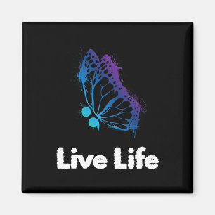 Imán Live Life Semicolon Aware And Support Suicidio Awa