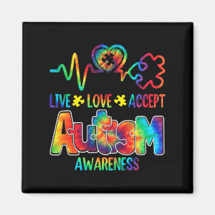 Imán Live Love Accept Autism Awareness Support Aceptabl