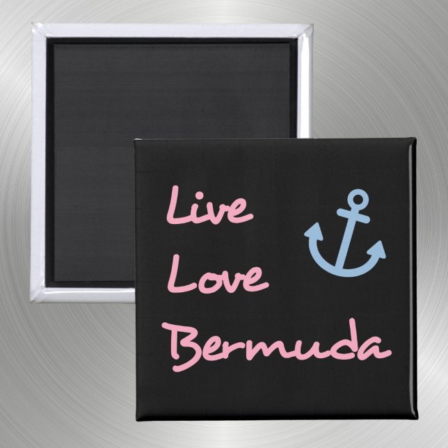 Imán Live Love Bermuda Script Text con Anchor Dark (Subido por el creador)