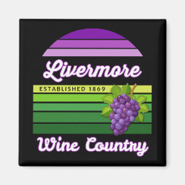 Imán Livermore Wine Country Purple Green Stripes Grapes