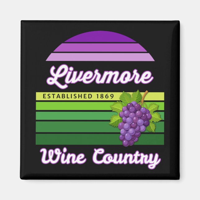 Imán Livermore Wine Country Purple Green Stripes Grapes (Frente)
