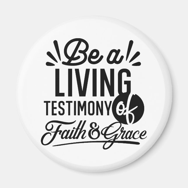 Imán Living Testimony Bible Quote Christian Motivation (Frente)