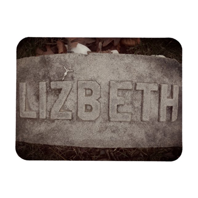 Imán Lizzie Borden Grave Marker - río otoño, MAMÁES (Horizontal)
