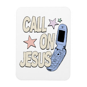 Imán Llama a Jesús – Diseño de Fe Retro
