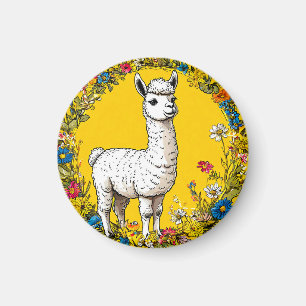 Imán Llama blanca alegre