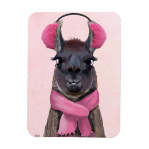 Imán Llama chillón rosa
