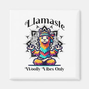 Imán Llama Colorido Meditando Para Amantes Del Yoga 