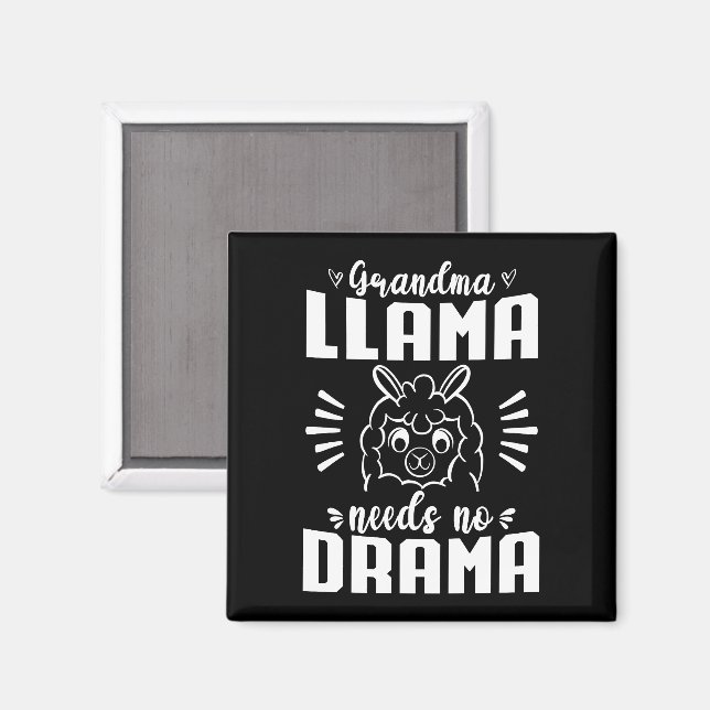 Imán Llama de abuela no necesita un drama (Anverso/Reverso)