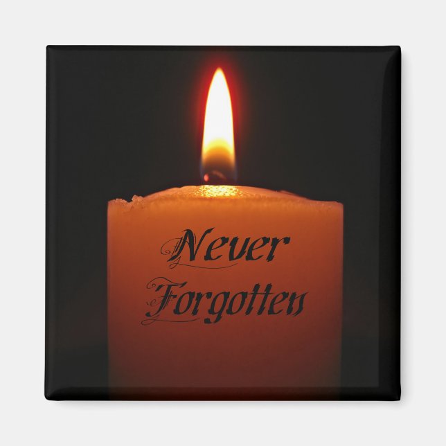 Imán Llama de la velas de recuerdo olvidada nunca (Frente)