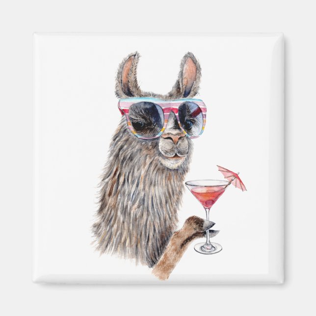 Imán Llama de vacaciones (Frente)