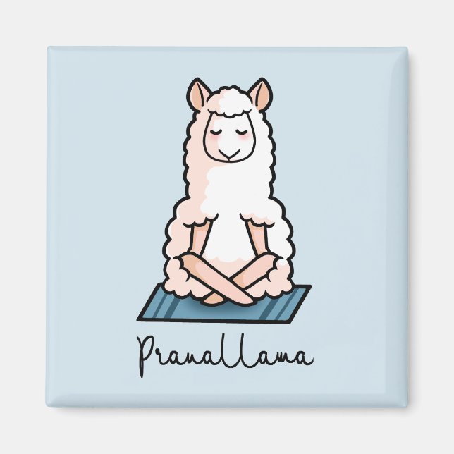 Imán Llama de yoga - Pranallama (Frente)