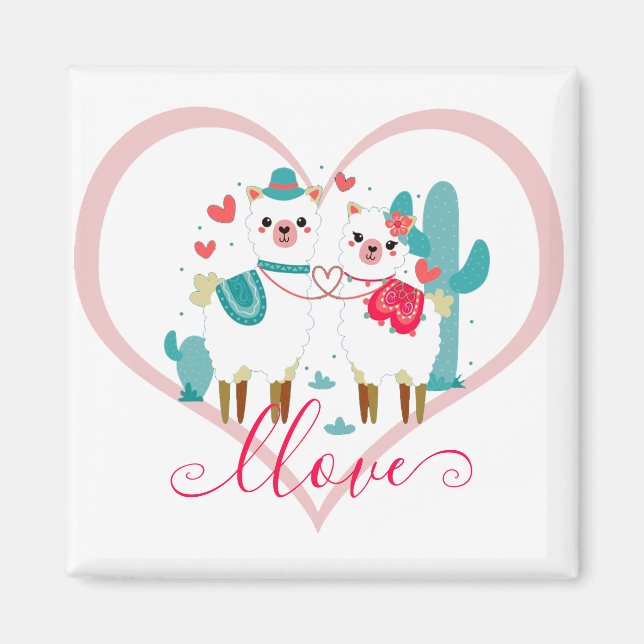 Imán Llama en amor  (Frente)