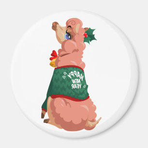 Imán llama en Navidad    