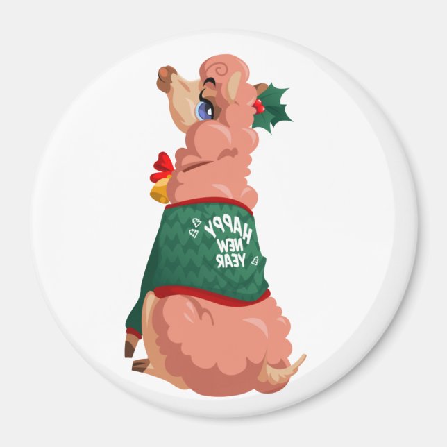Imán llama en Navidad     (Frente)