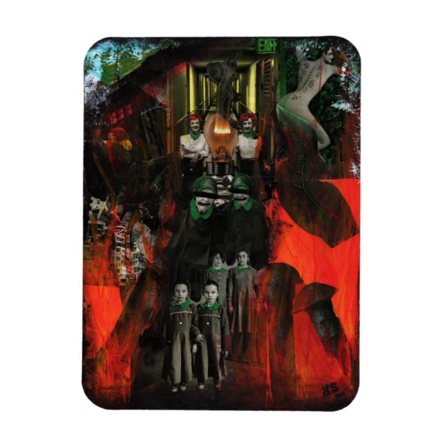 Imán Llama Eterna Gótico Surreal Mezcla de medios de co (Vertical)