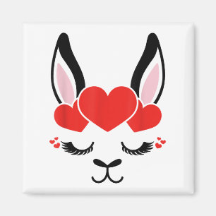 Imán Llama Eyelash Alpaca Face St. Valentine Day Co
