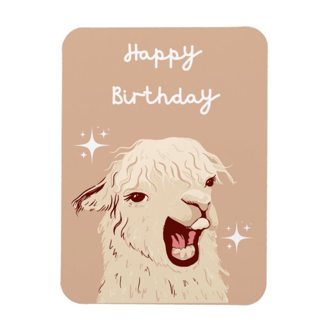 Imán Llama Feliz Cumpleaños (Vertical)