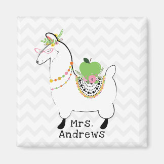 Imán Llama Green Apple Floral Chevron