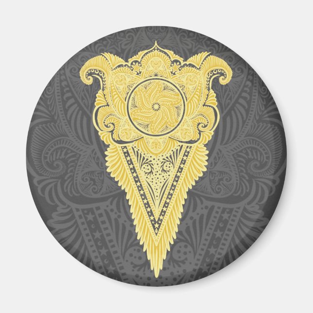 Imán Llama Ornamental Dorada (Frente)