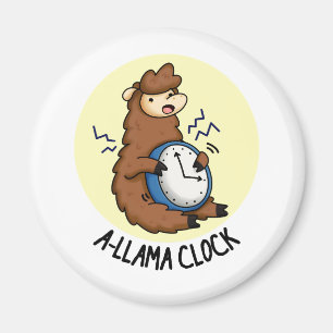 Imán Llama Pun, curiosa del reloj de la llama