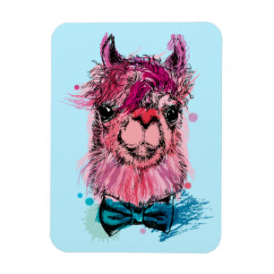 Imán Llama rosada linda