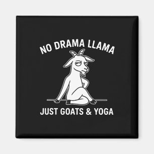 Imán Llama Sin Drama Solo Cabras Y Yoga Animal Divertid