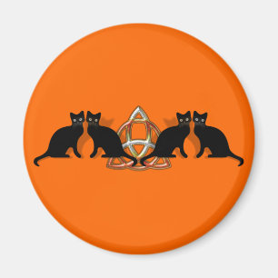 Imán Llama Triquetra de Pentgagram de los gatos